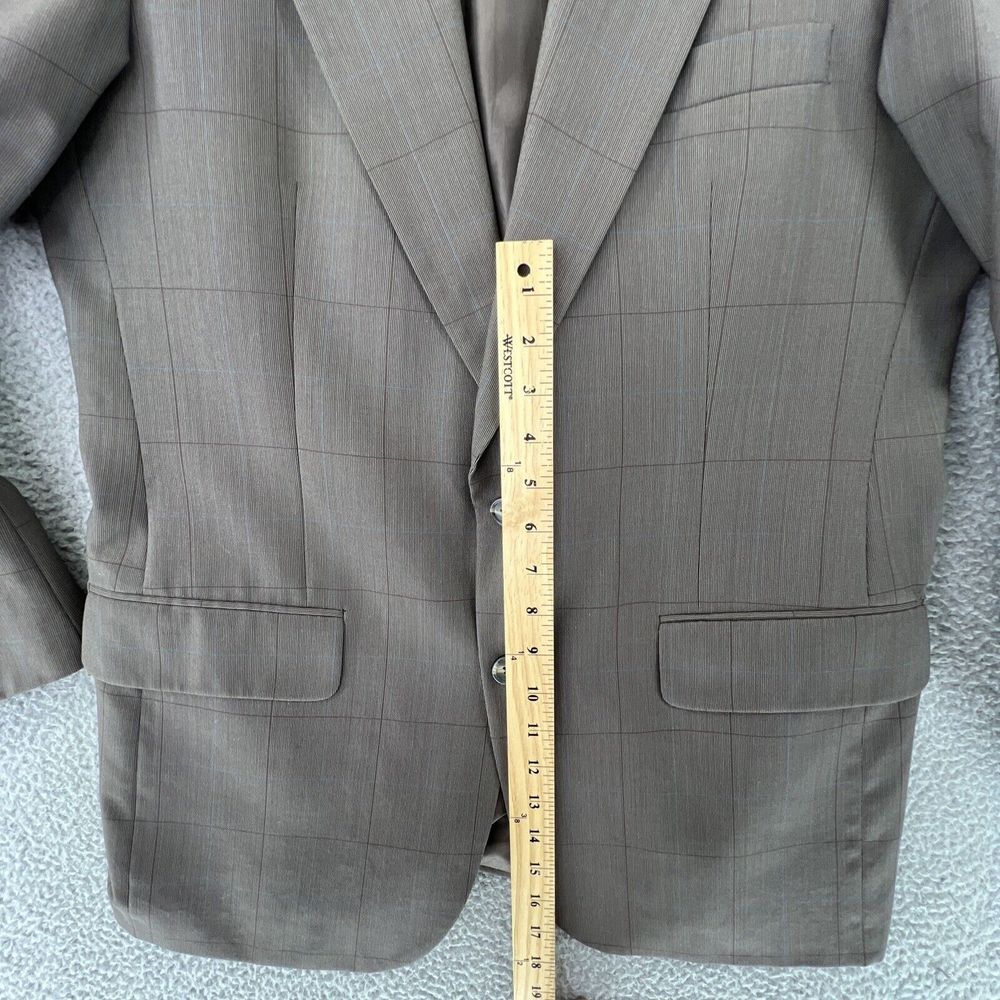 Burberry Men's Brown Plaid Wool 2 Front Button Sports Coat Jacket Size‎ 40R - Picture 11 of 14